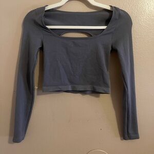Women's Gray Long Sleeve Top